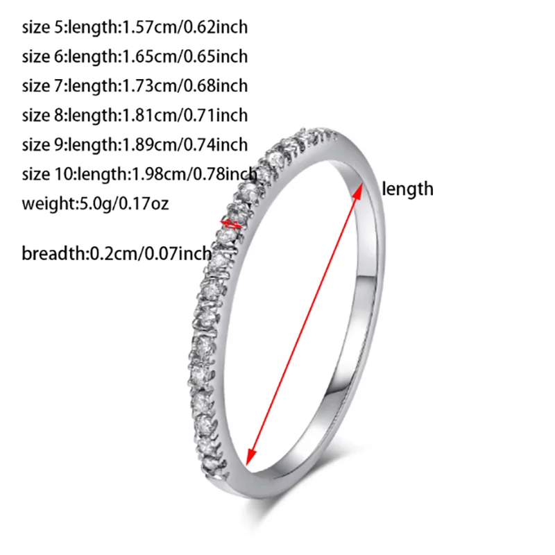 Rose Gold Silver Color Round Fashion Ring