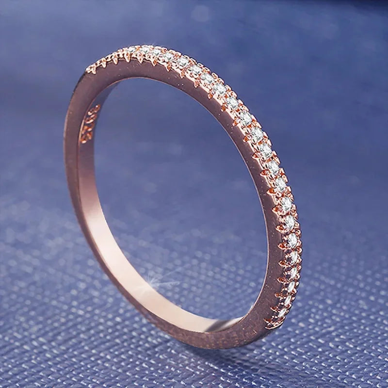 Rose Gold Silver Color Round Fashion Ring