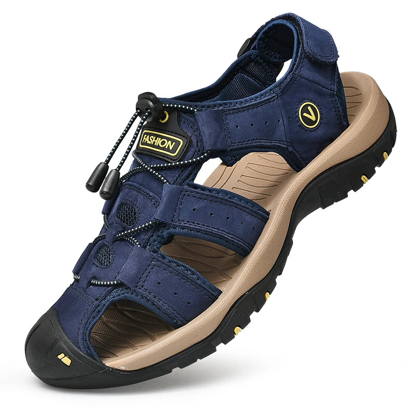 Outdoor Men Leather Sandals .